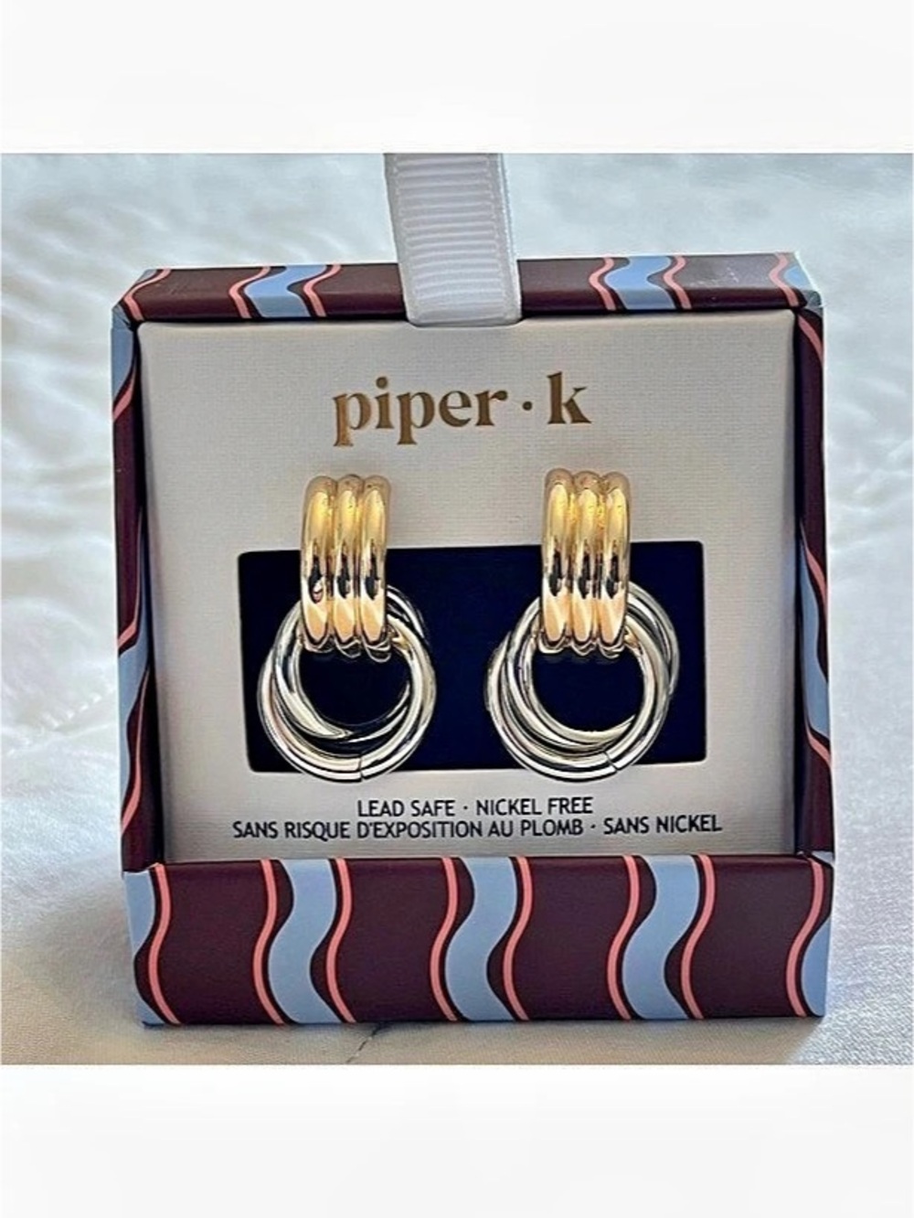 Piper K Gold and Silver Hoop Earrings